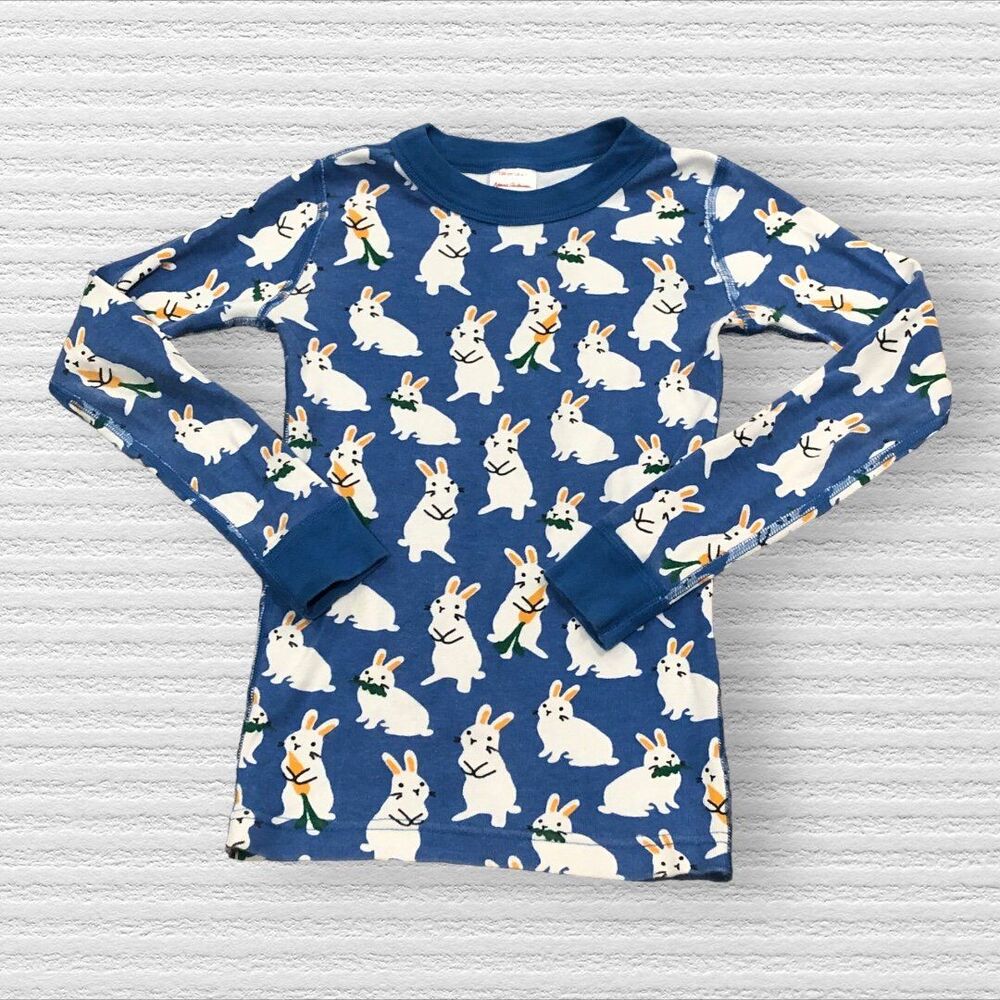 Hanna Andersson 6/7 Pajama *Top Only* Blue Bunnies